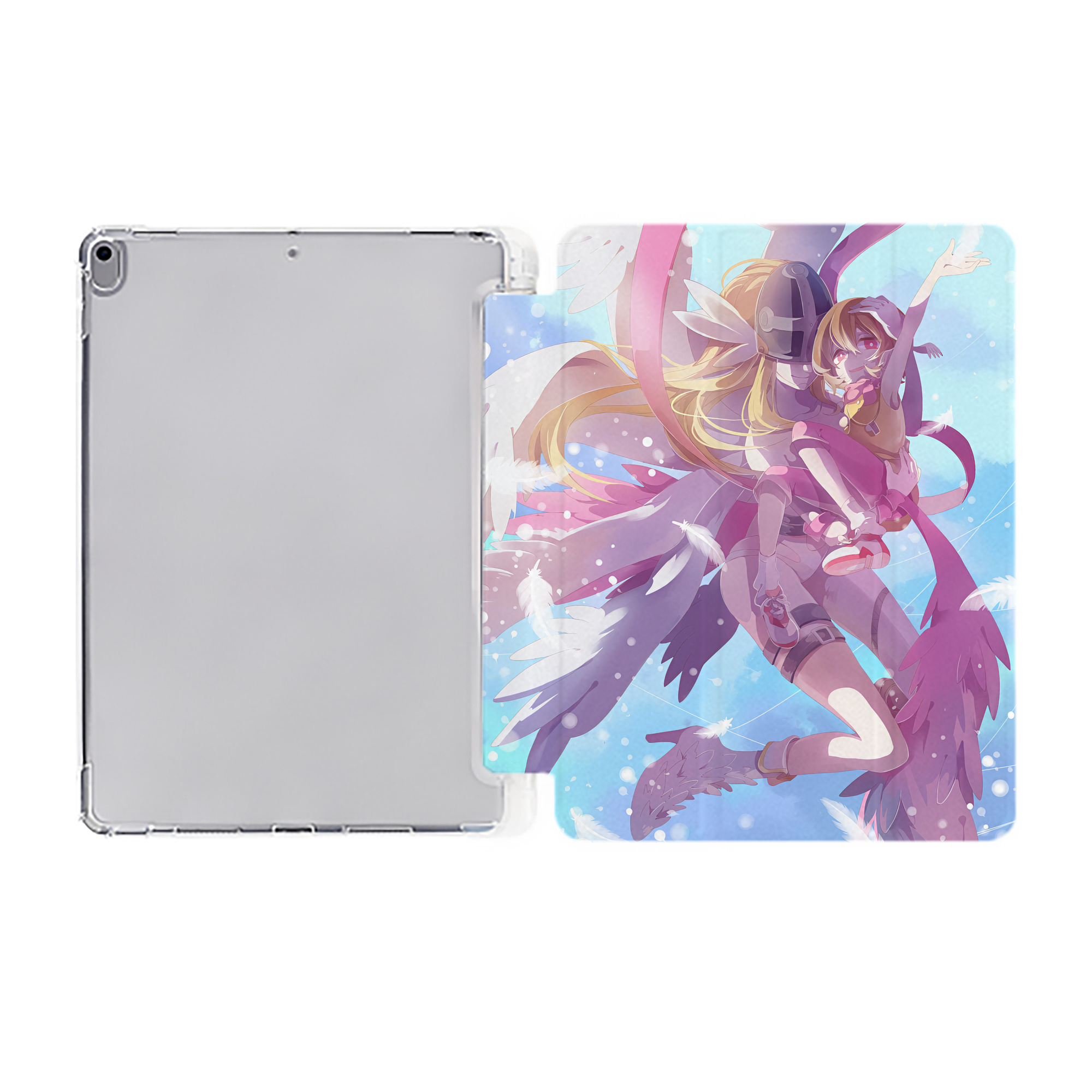 （画像用） Digimon デジタルモンスター/デジモン IPad ケース ペン収納付き 三つ折りスタンド PUレザー×シリコン 対応機種9.5/10.5/10.9インチ